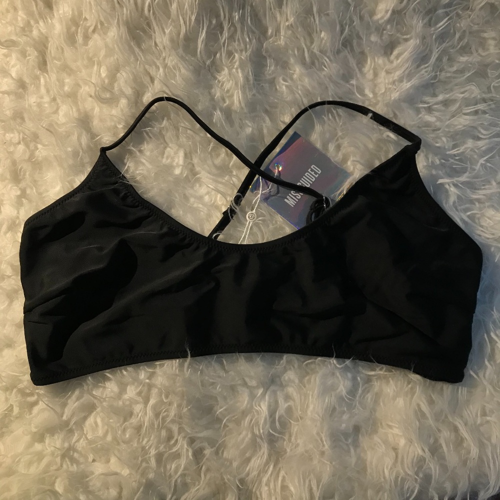 🌟 Misguided black bikini top